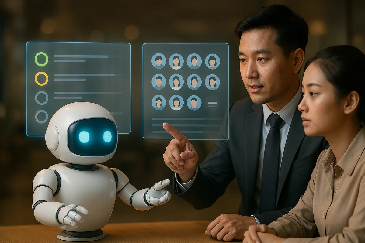 Bảng chấm điểm lead do AI tạo với điểm số và lý do, bên cạnh bảng coaching cho từng nhân viên sale