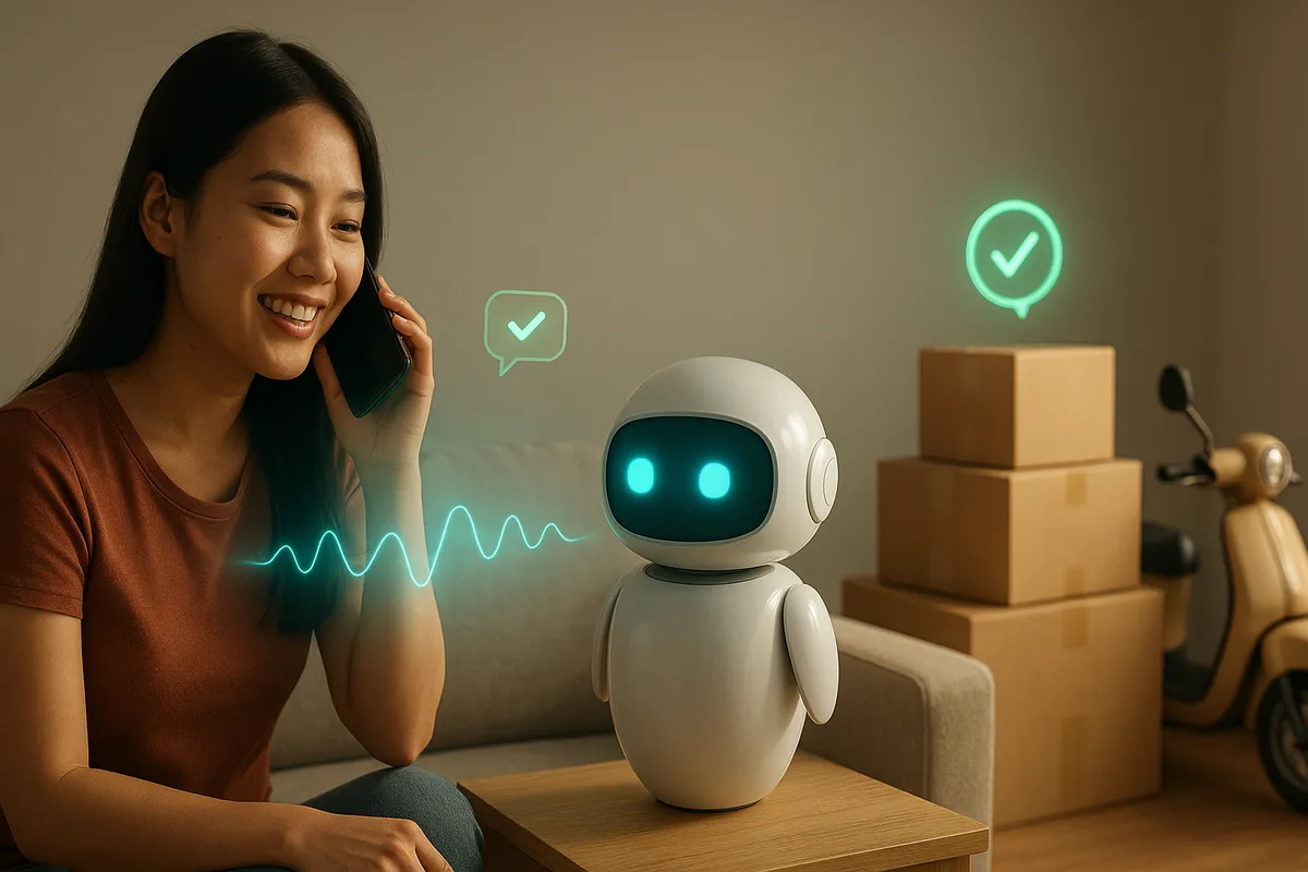Luồng xác nhận đơn hàng COD: callbot gọi khách, khách xác nhận, đơn được chuyển sang giao hàng và tin nhắn Zalo được gửi